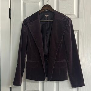 Halogen Purple Velvet Blazer Structured Suit Jacket